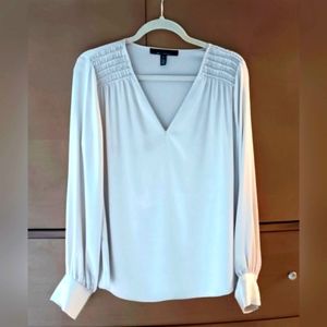 White House Black Market Satin Blouse, Size M, Cream color